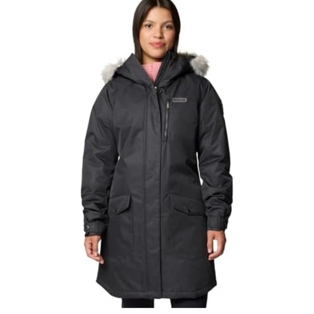 Columbia Women's Black Ski & Snow Jacket with Faux Fur Trim